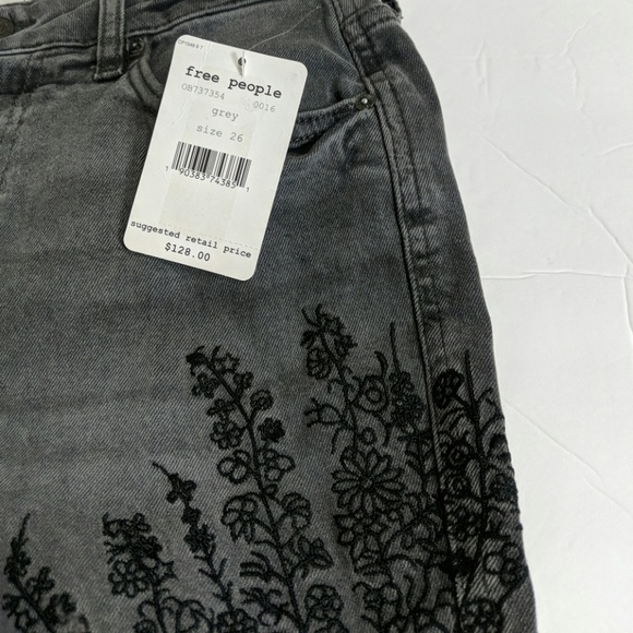 Free People Embroidered Girlfriend Jeans - Picture 4 of 5